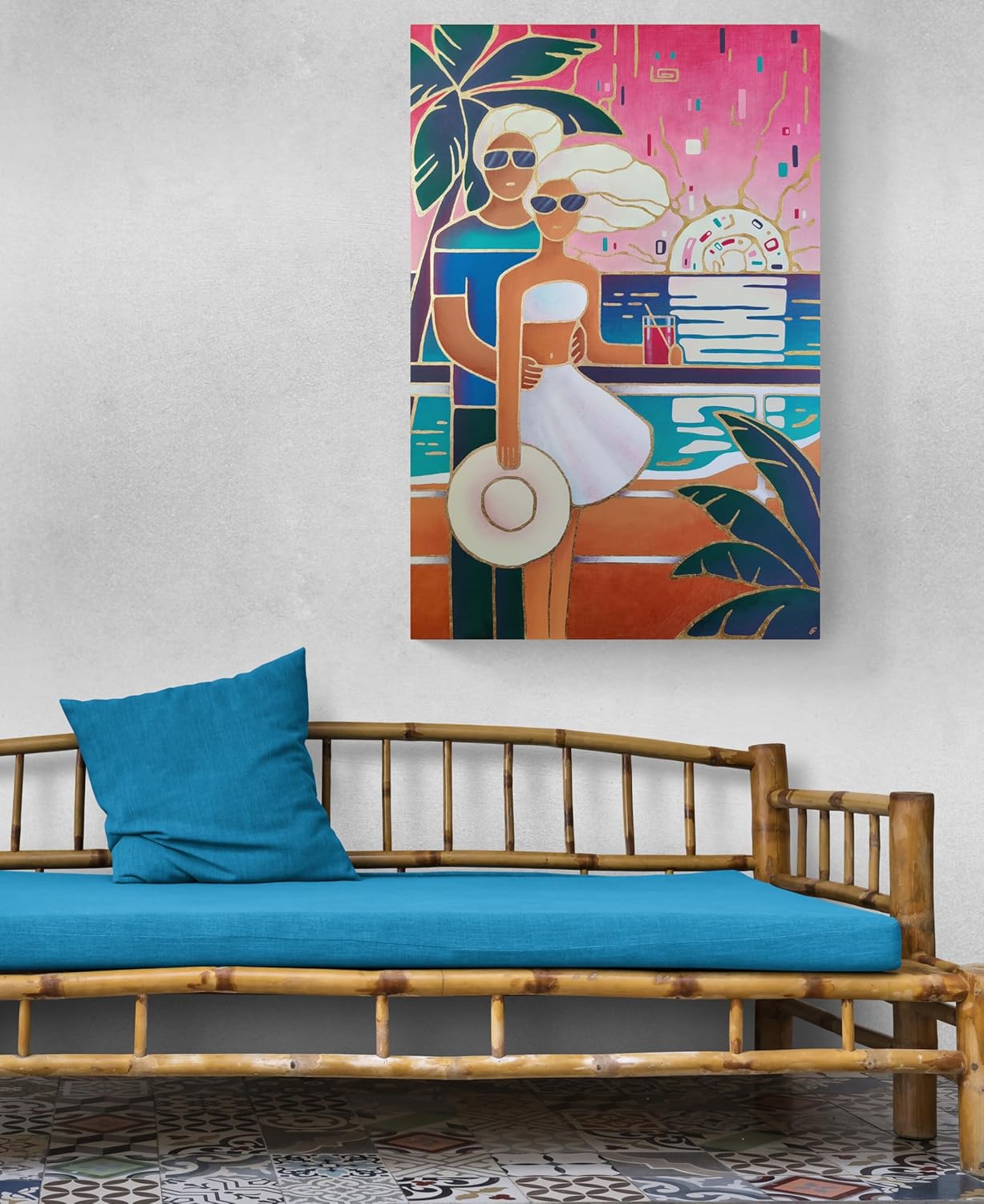 Meeting the Sunset Acrylic Painting 48"x32"
