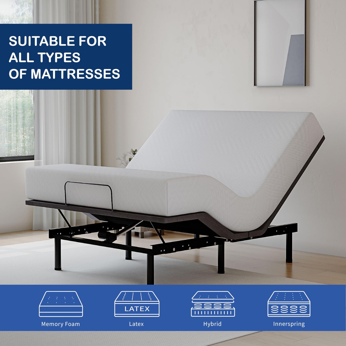 Split King Adjustable Bed with Mattress