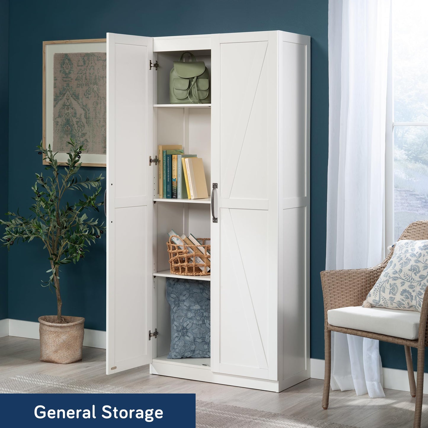 Sauder Select Storage Cabinet/ Pantry cabinets, White finish