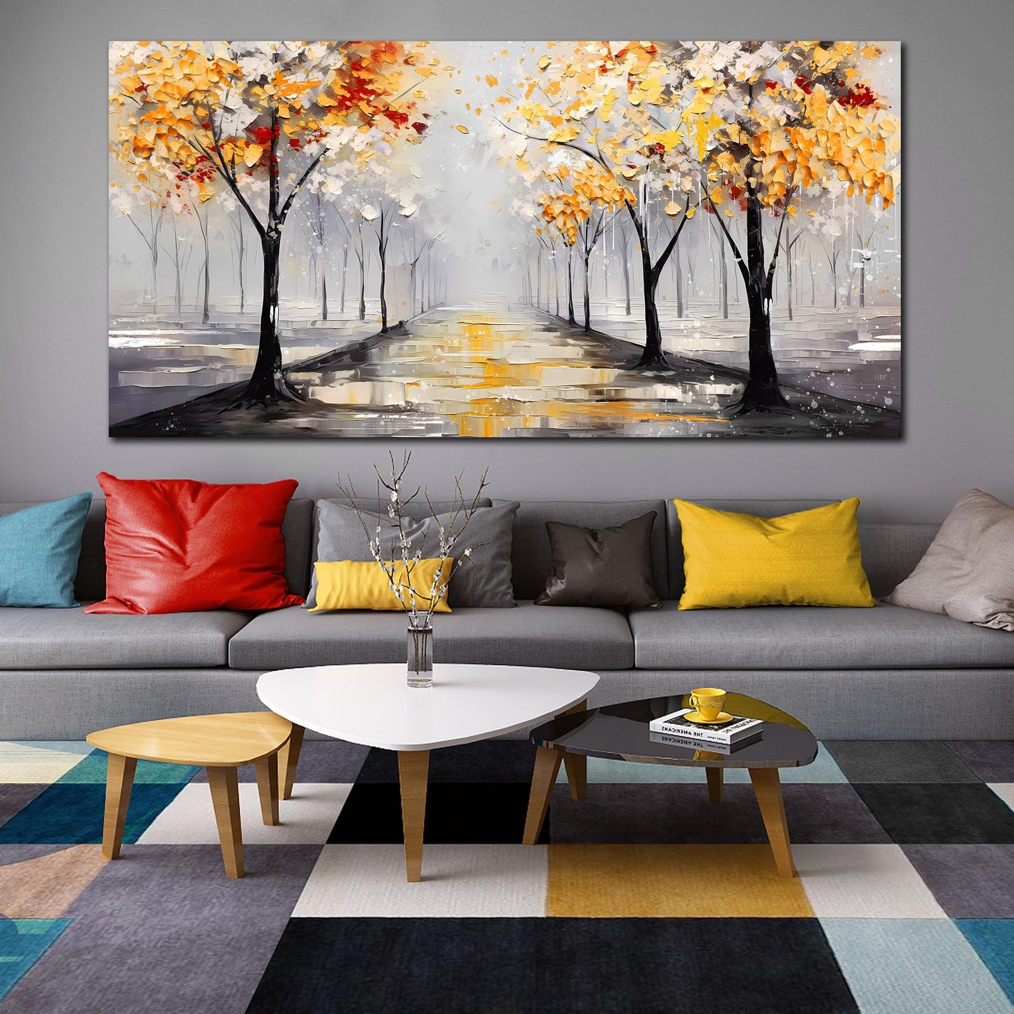 Ginkgo Tree Canvas Wall Art 48"x24"