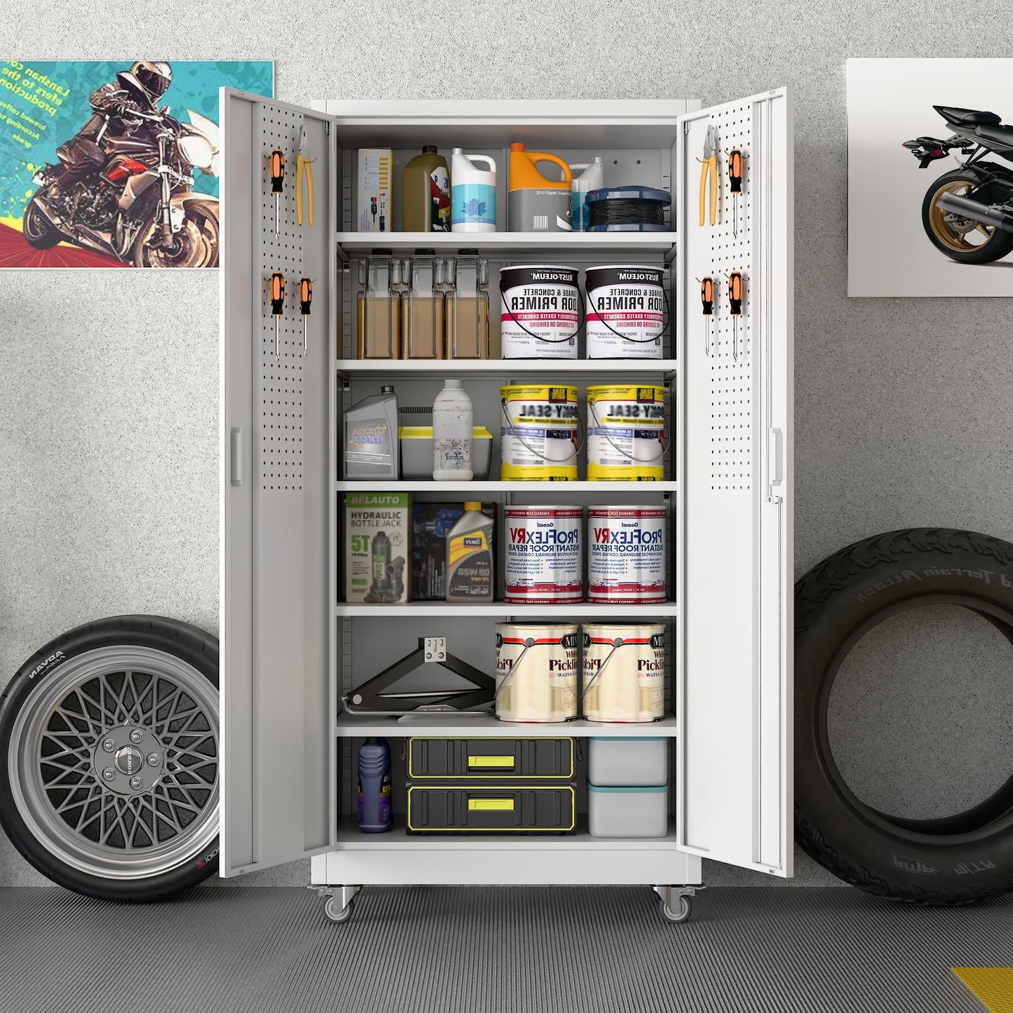 Aobabo Metal Garage Storage Cabinet – Black