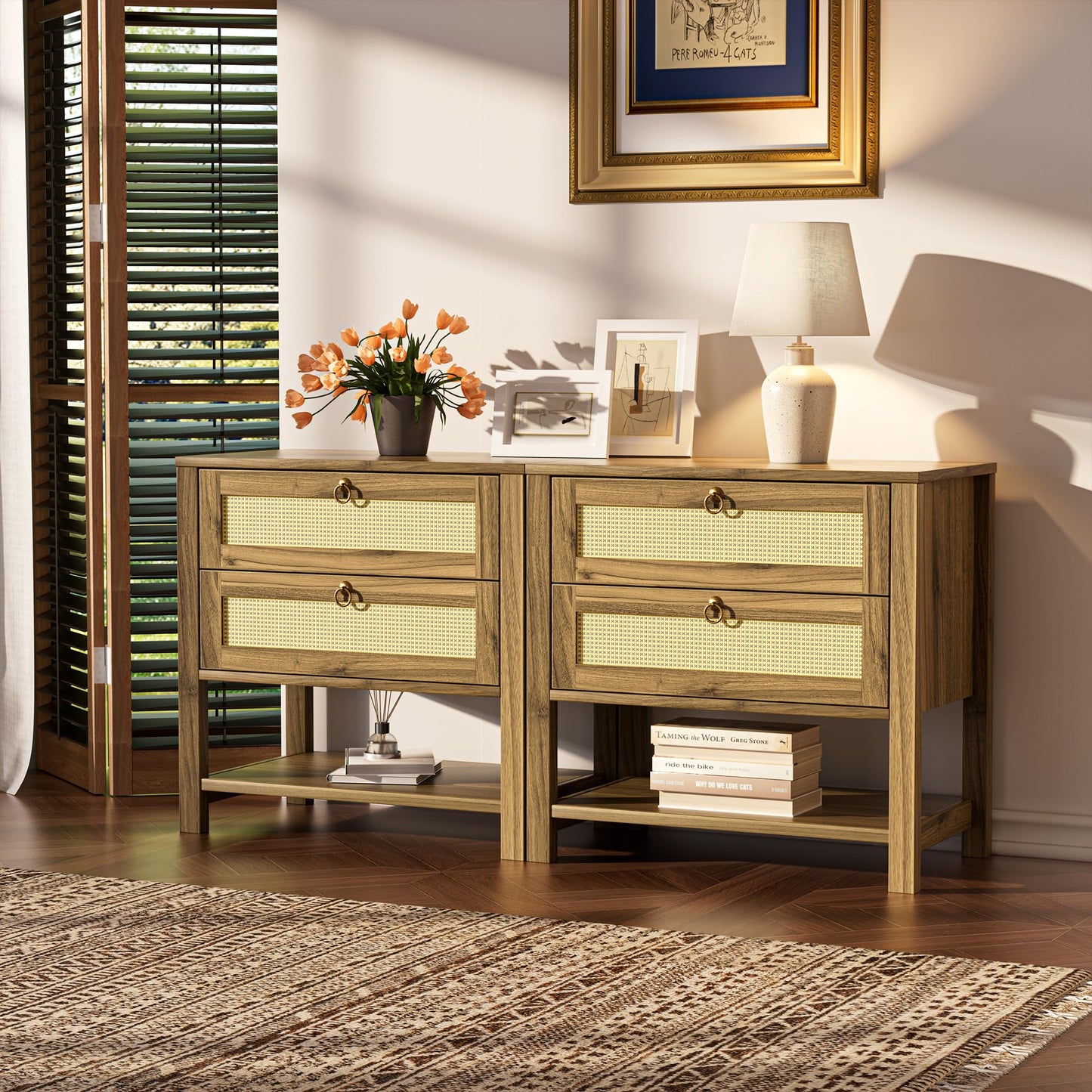 Farmhouse Nightstand – 3 Drawers