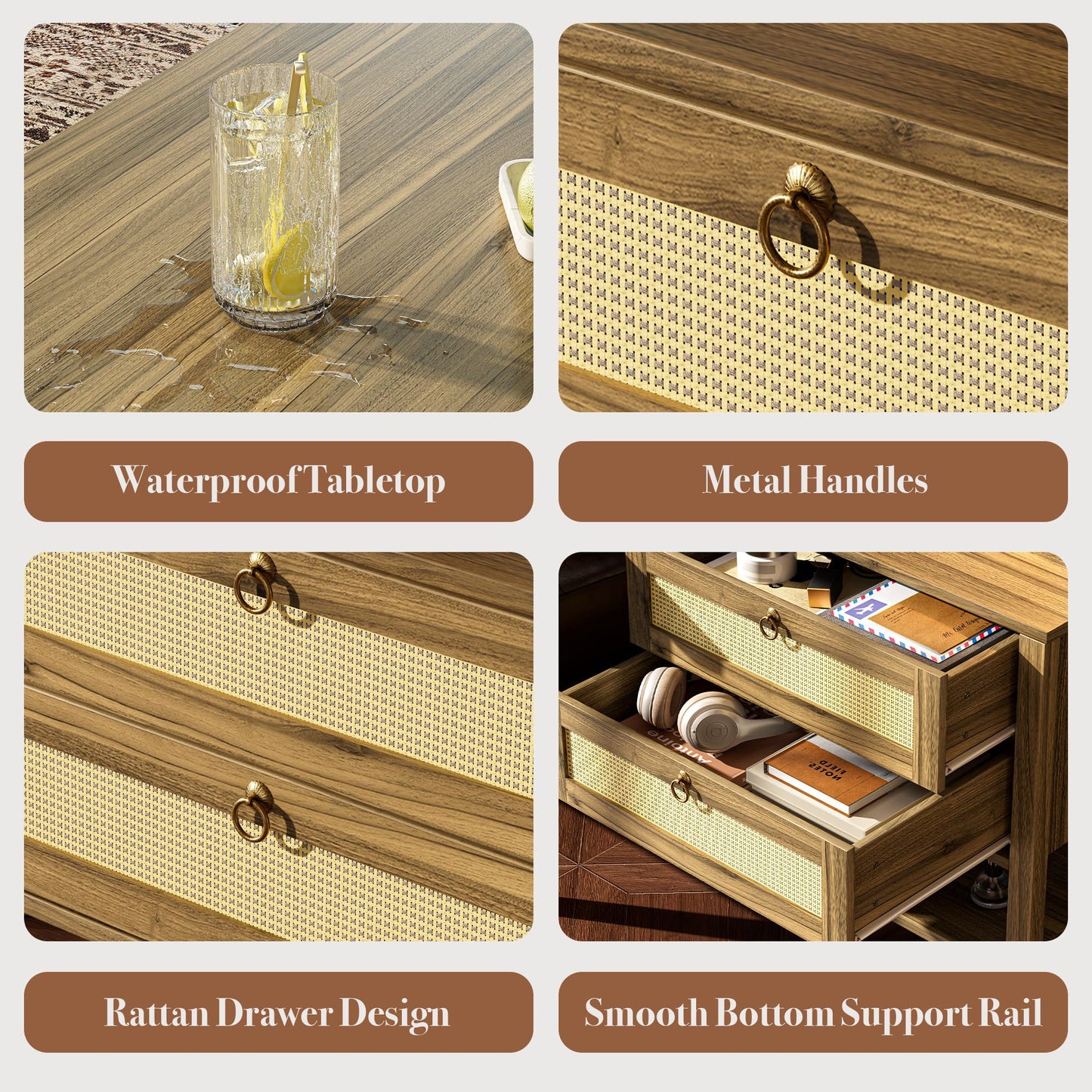 Farmhouse Nightstand – 3 Drawers