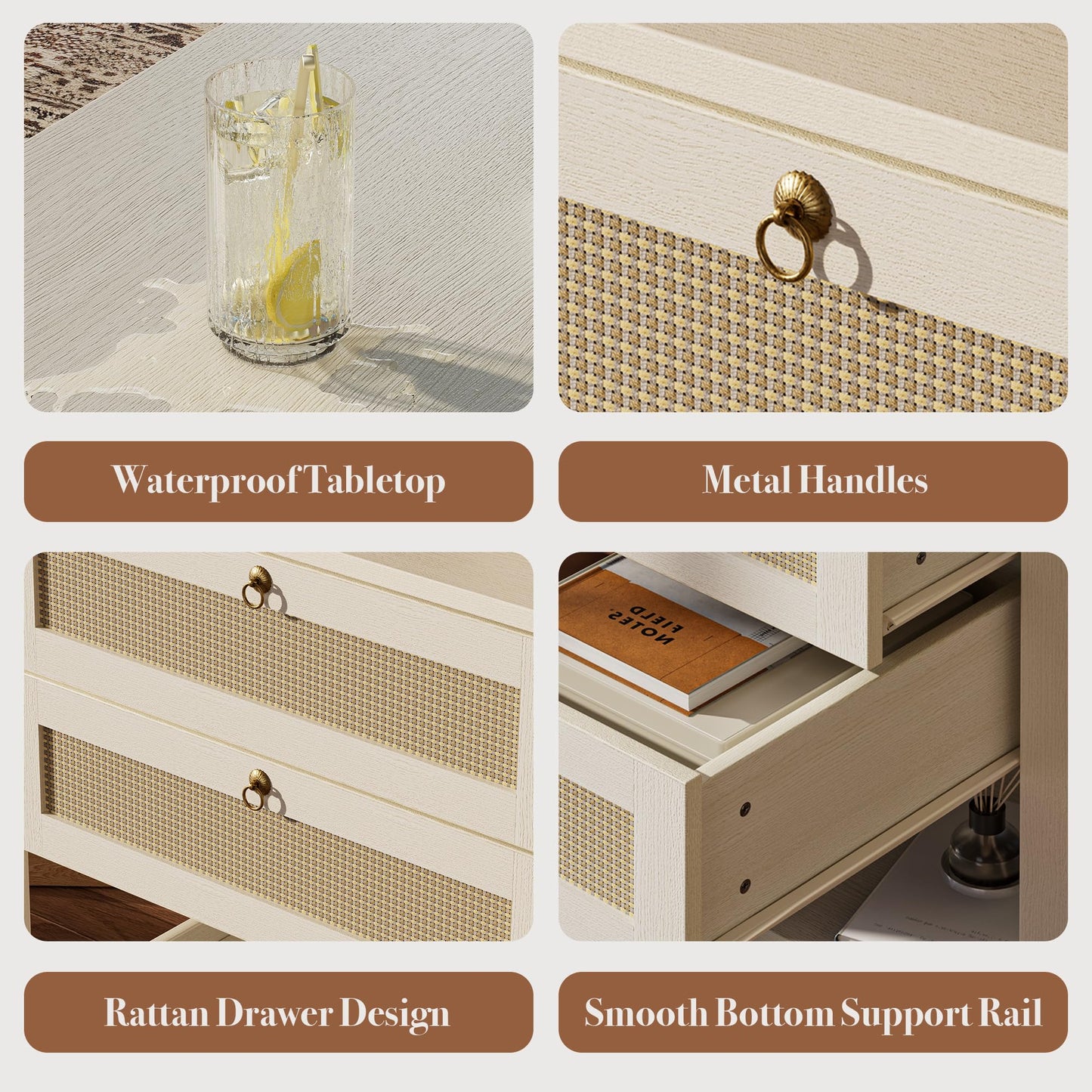 Farmhouse Nightstand – 3 Drawers