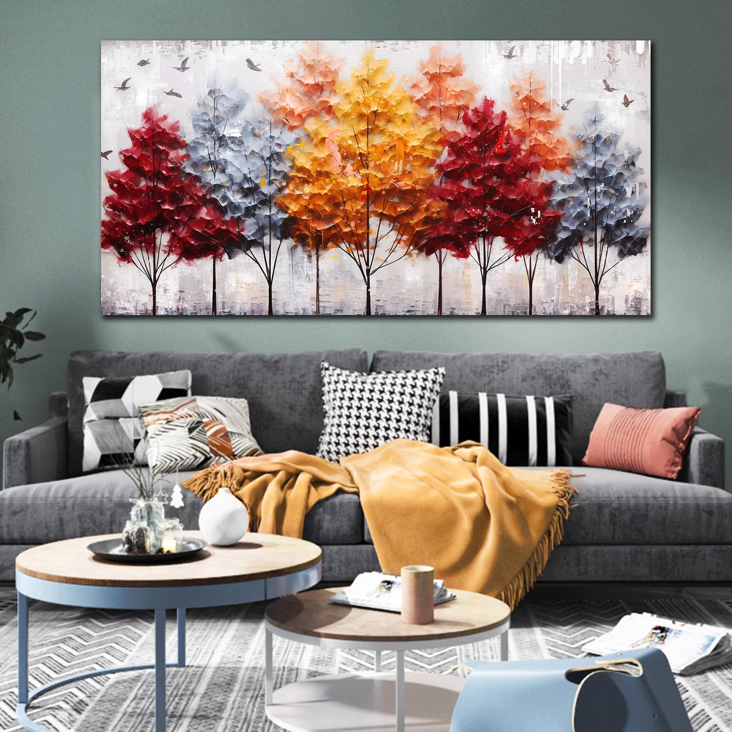 Ginkgo Tree Canvas Wall Art 48"x24"