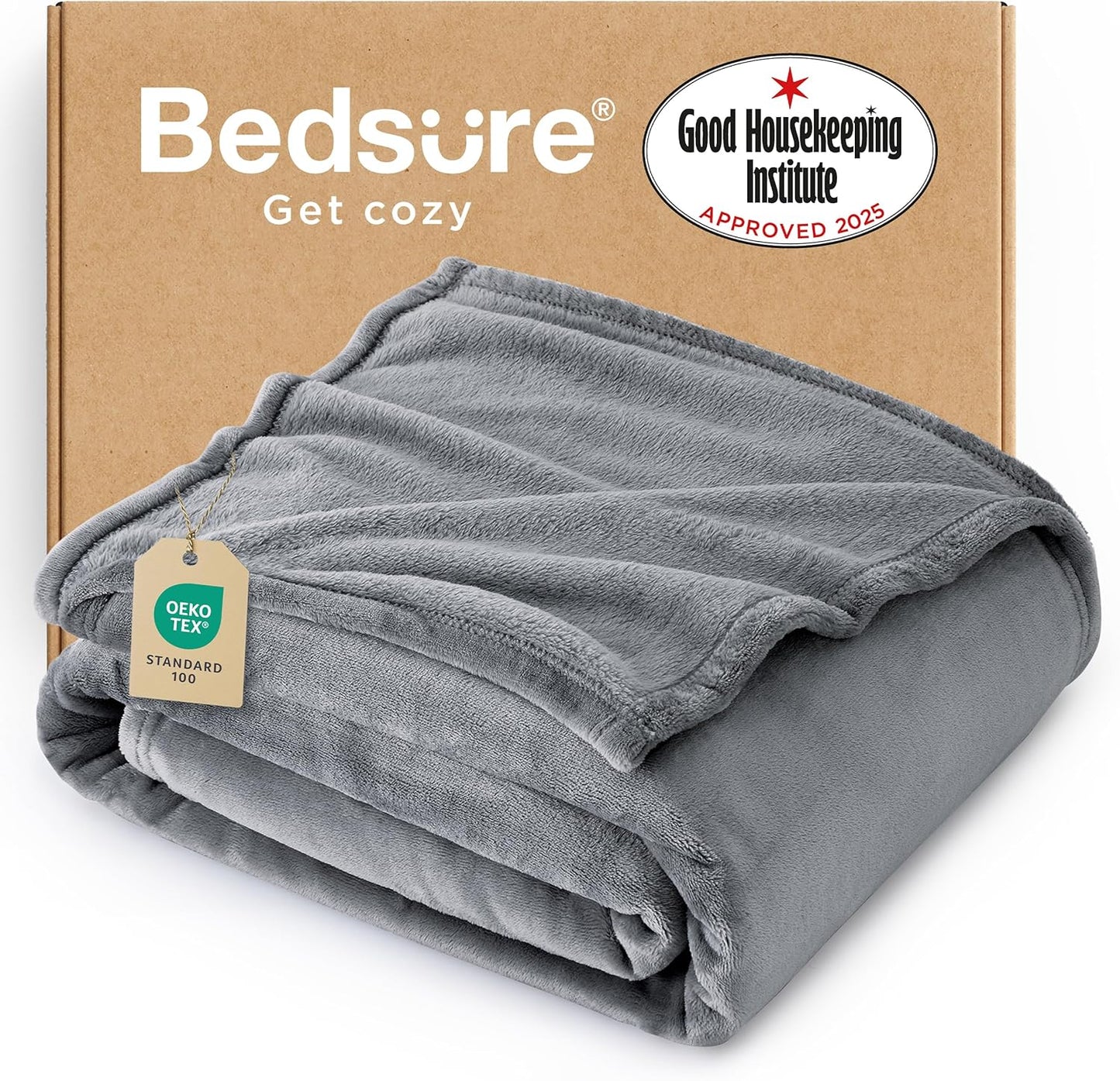 Bedsure GentleSoft Fleece Blanket – King, Grey