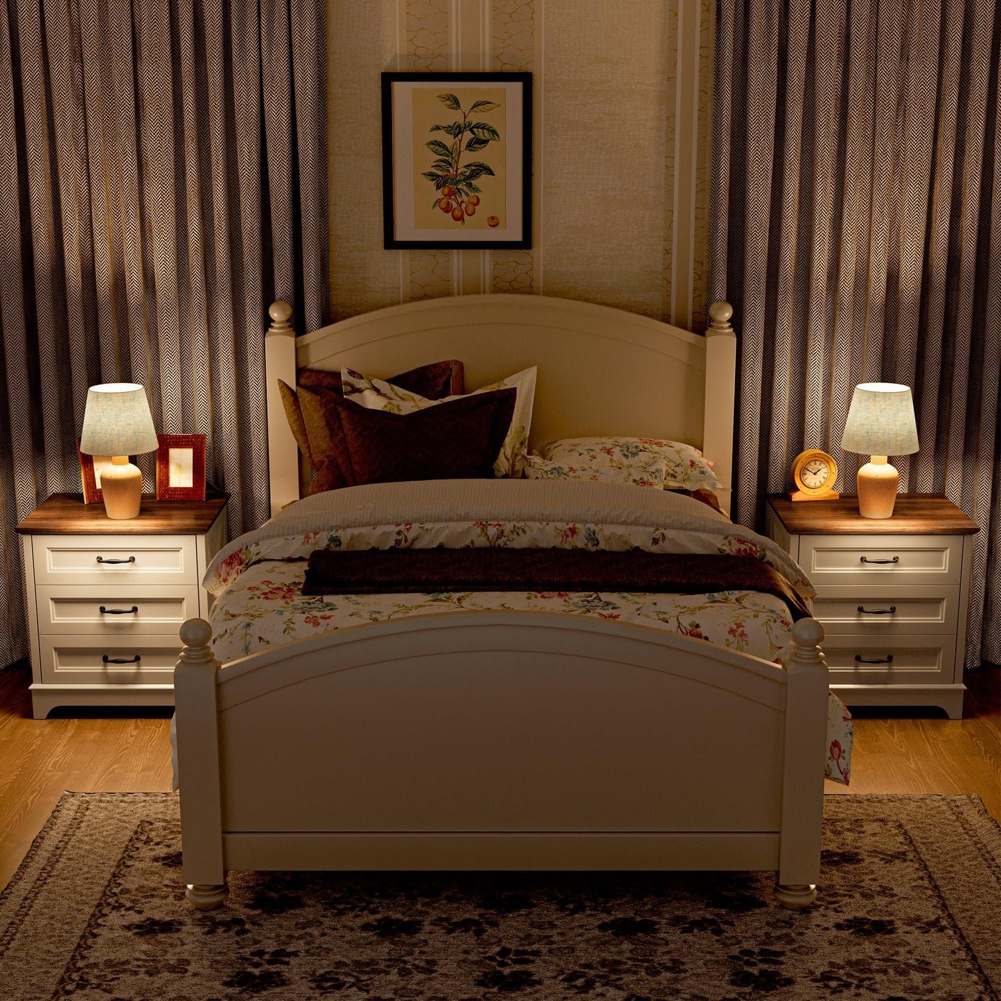 Farmhouse Nightstand – 3 Drawers
