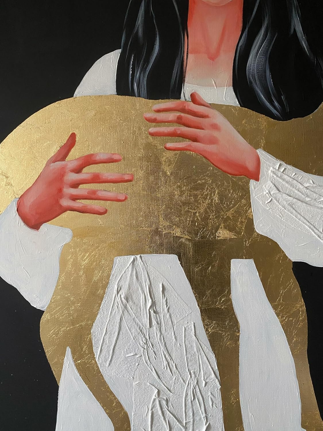 Golden Antelope Mixed Media Painting 40"x47"