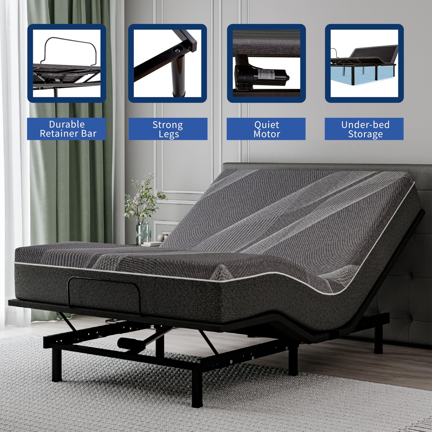 Split King Adjustable Bed with Mattress