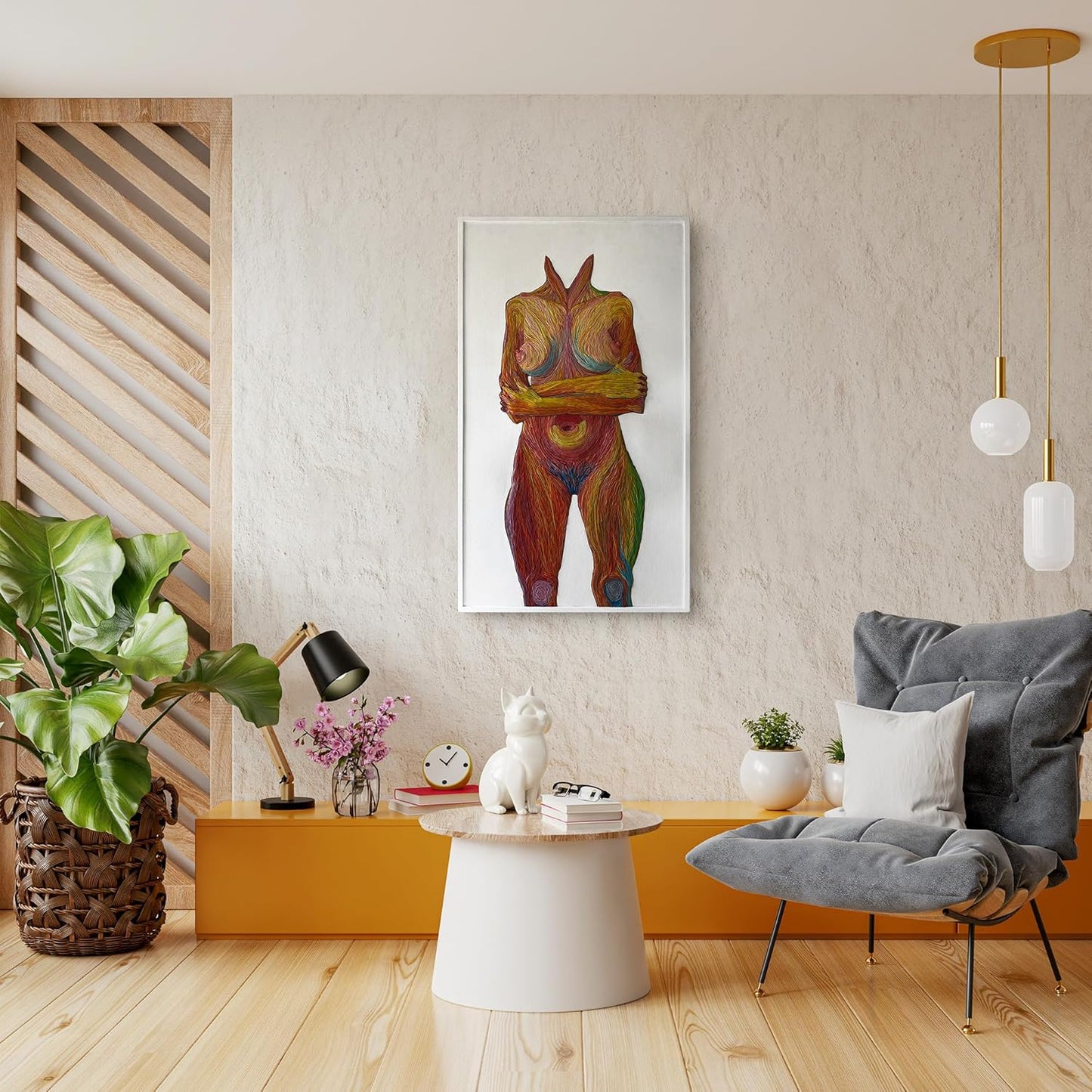 VIKA Mixed Media Abstract Painting 47"x47"