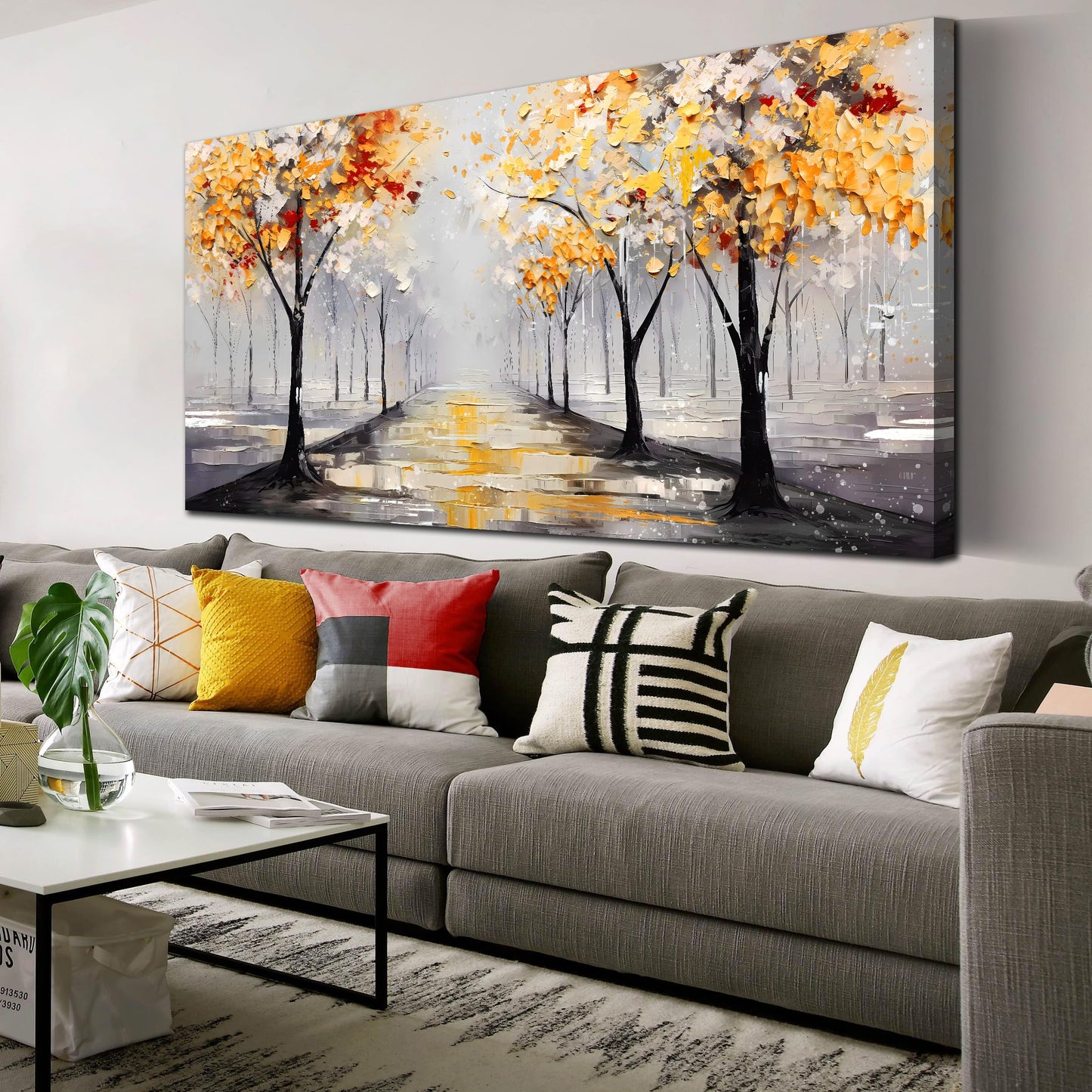 Ginkgo Tree Canvas Wall Art 48"x24"