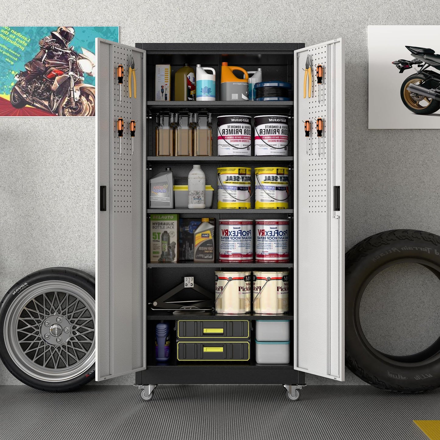 Aobabo Metal Garage Storage Cabinet – Black