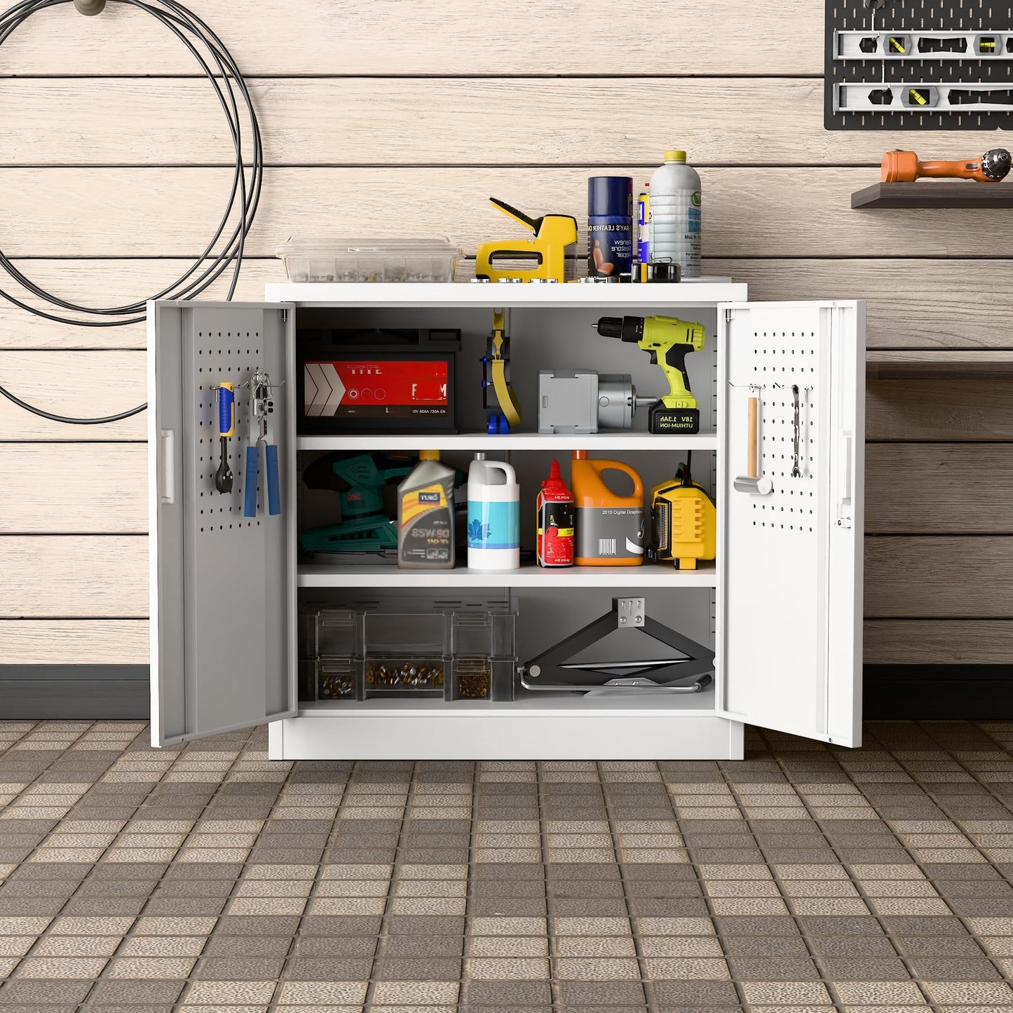 Aobabo Metal Garage Storage Cabinet – Black