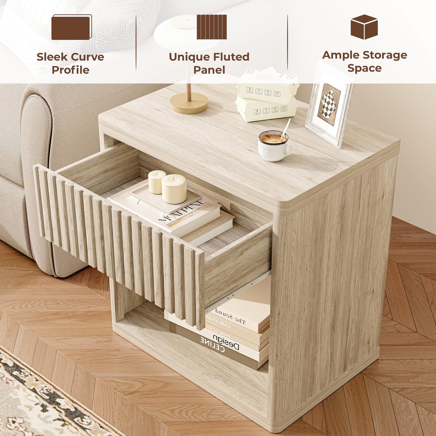 Farmhouse Nightstand – 3 Drawers