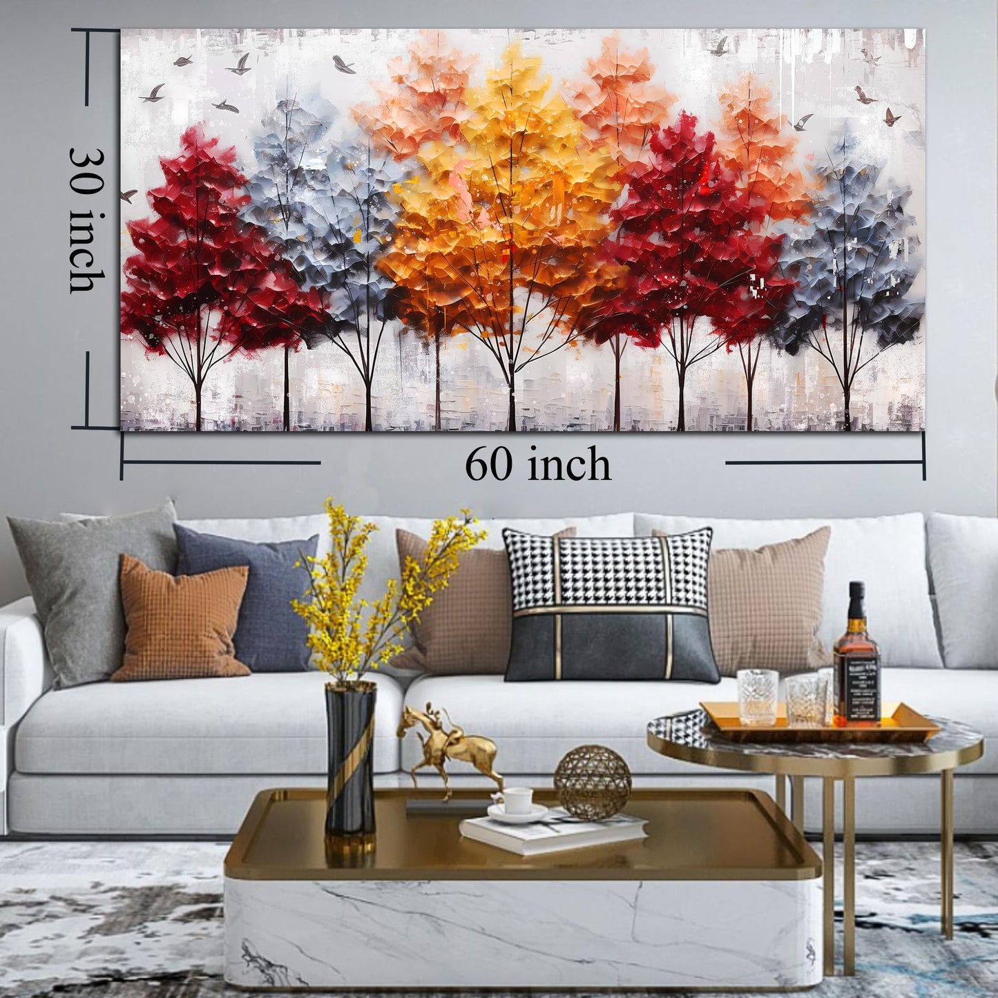 Ginkgo Tree Canvas Wall Art 48"x24"