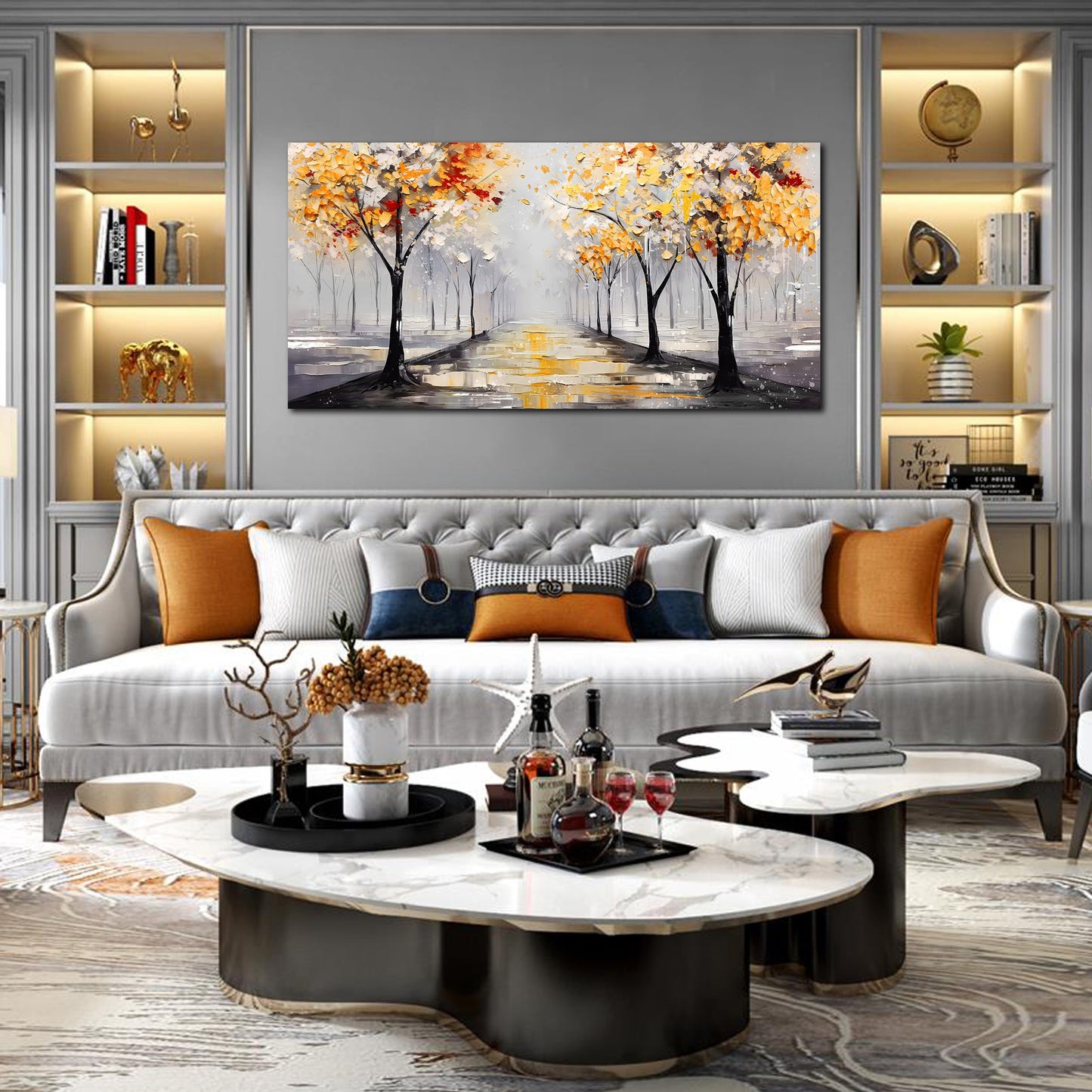 Ginkgo Tree Canvas Wall Art 48"x24"