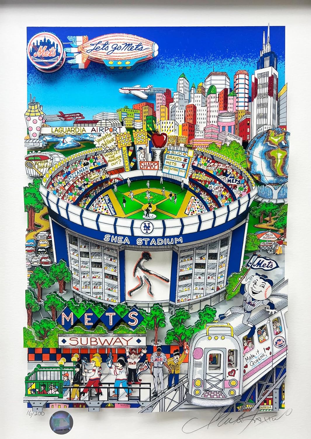 Fazzino 'Who Let the Mets Out' 3D Pop Art