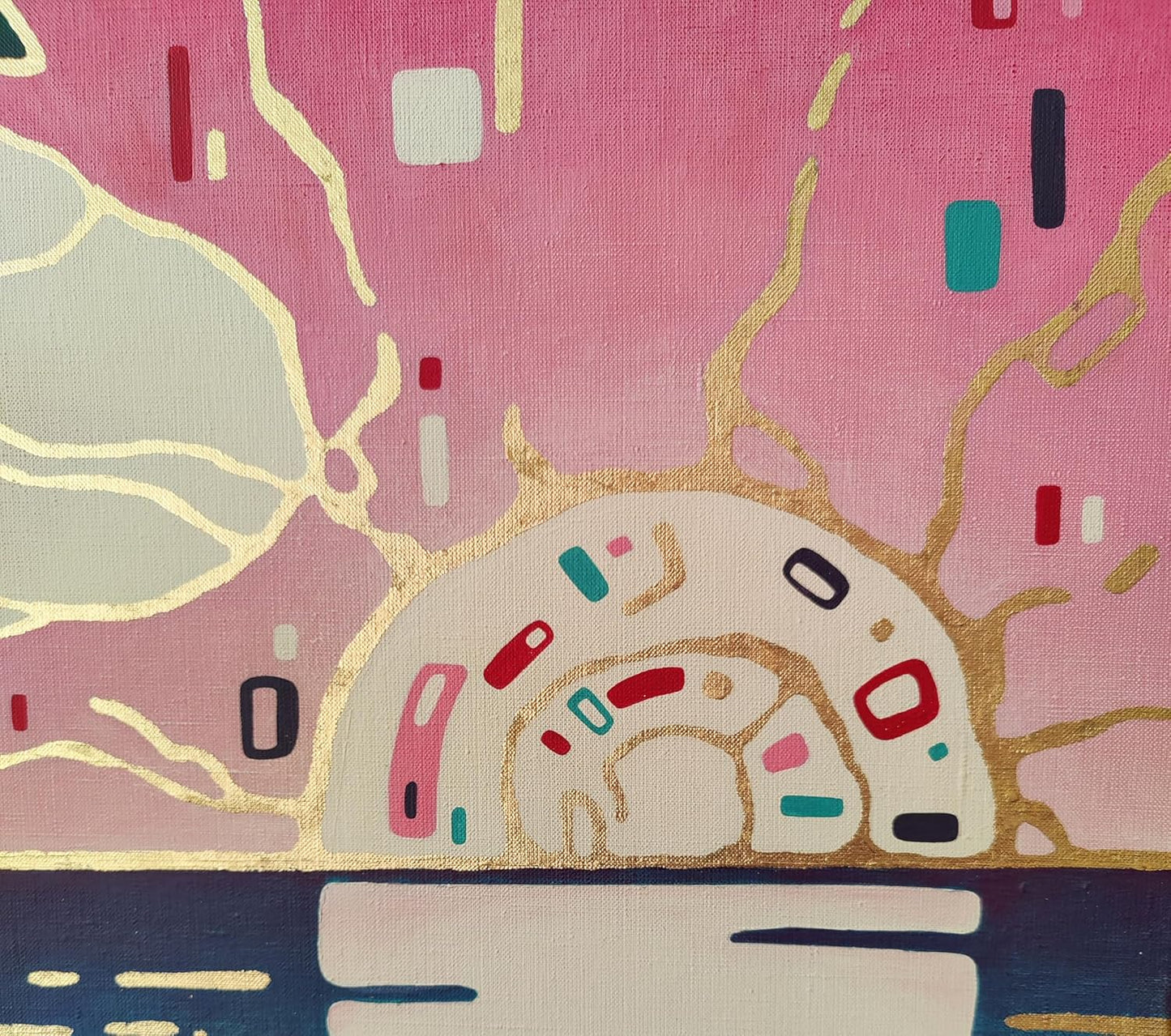Meeting the Sunset Acrylic Painting 48"x32"