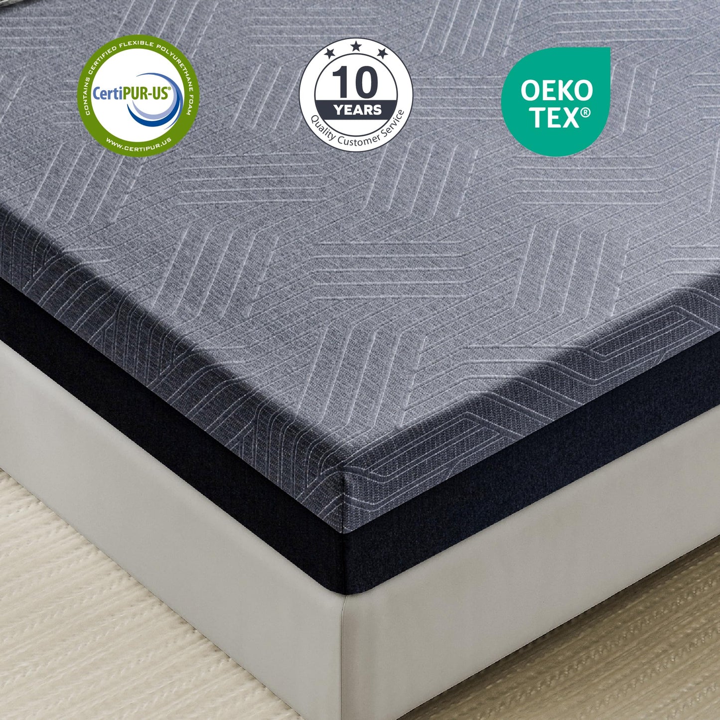 Firm Queen Memory Foam Mattress – 14", Black