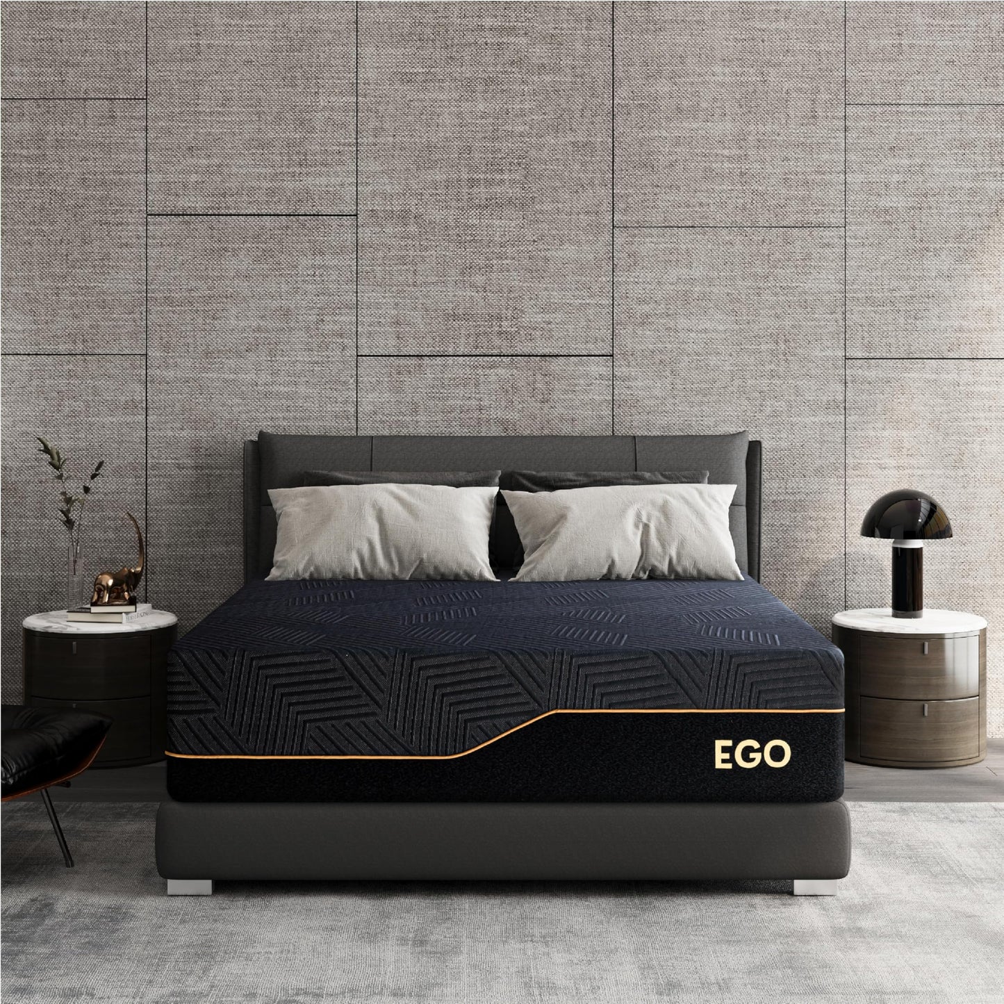 Firm Queen Memory Foam Mattress – 14", Black